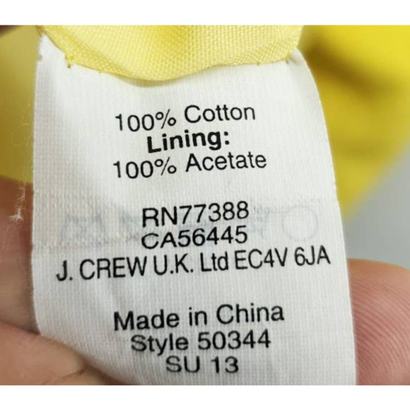 J Crew Factory Yellow Canary Textured Cotton Dress Pockets Lined 2 - Picture 9 of 14